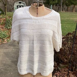 Cold Water Creek short sleeve 1X womens top Cream colored .